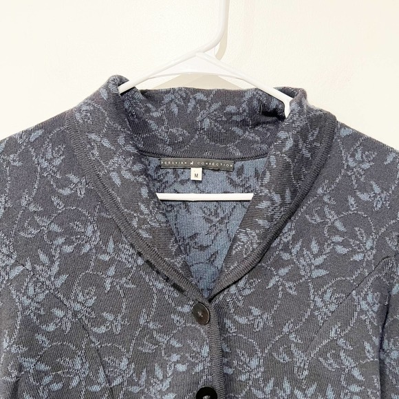 Peruvian Connection Floral Vine Printed Sweater Soft Blazer Jacket size medium - Picture 7 of 7